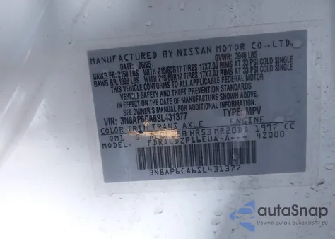 2025 Nissan Kicks Sv Fwd from USA, damaged, VIN 3N8AP6CA6SL431377